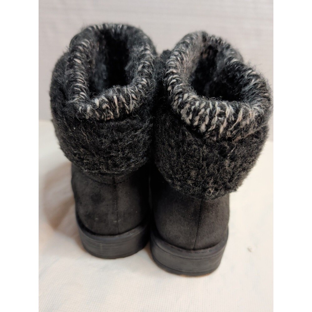 Cliffs By White Mountain Ankle Boots Black w/ Sweater Cuff Womens 7.5 Fall Cute - Picture 3 of 7